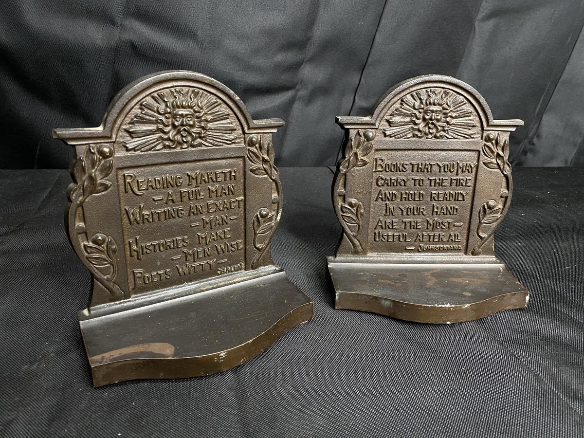 Pair of Heavy Cast Metal Antique Bookends