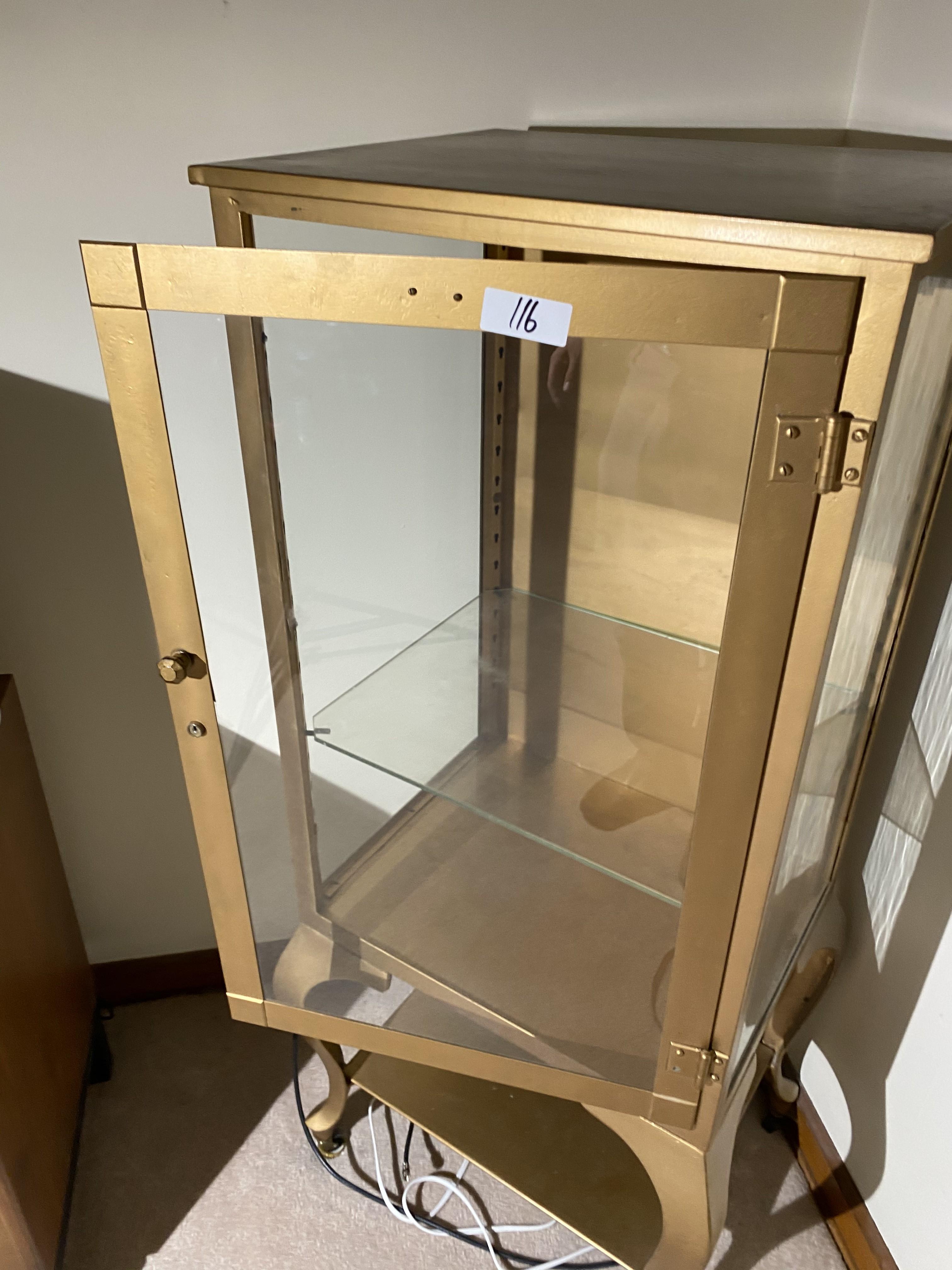 Vintage locking metal display cabinet