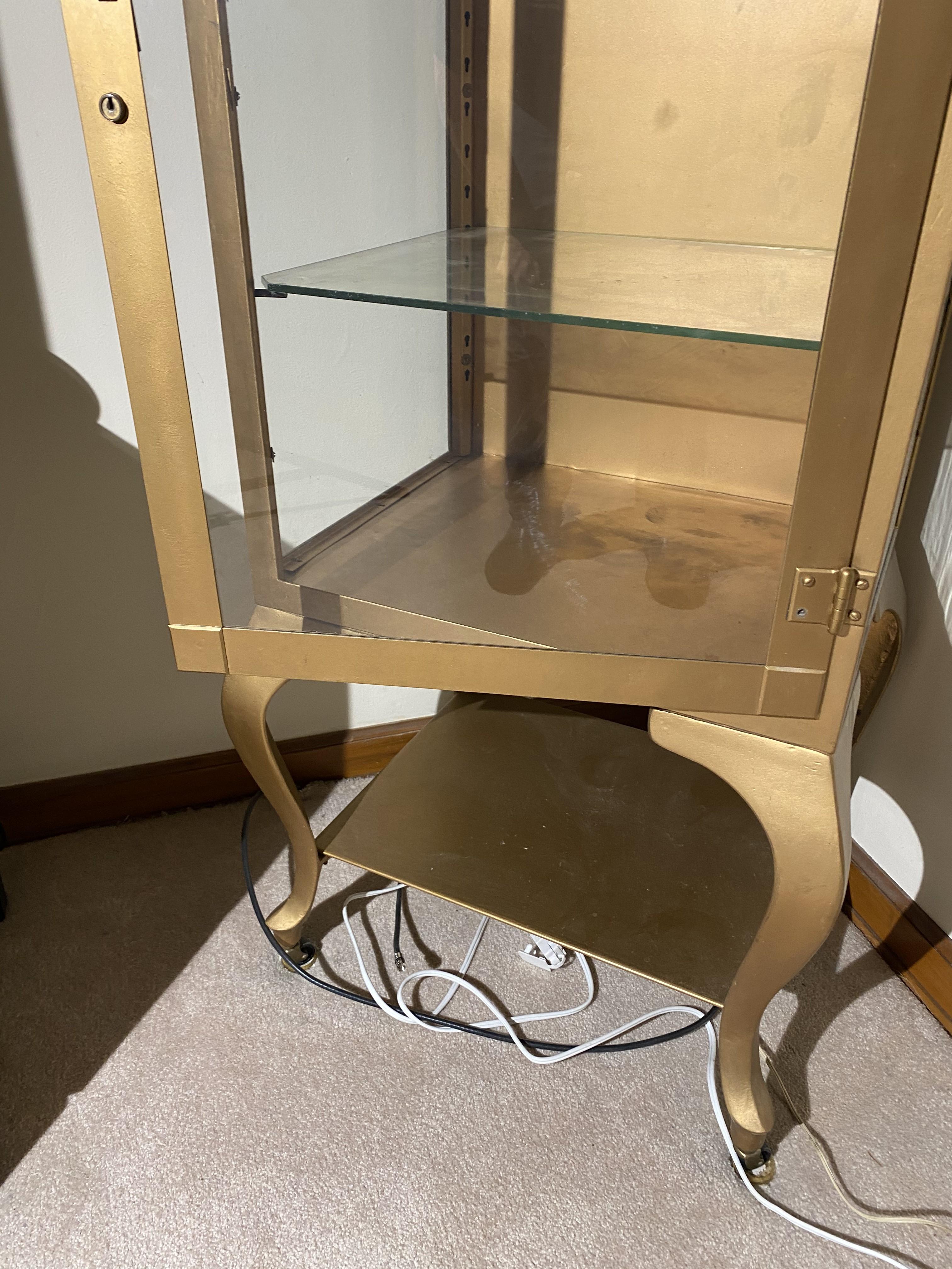 Vintage locking metal display cabinet