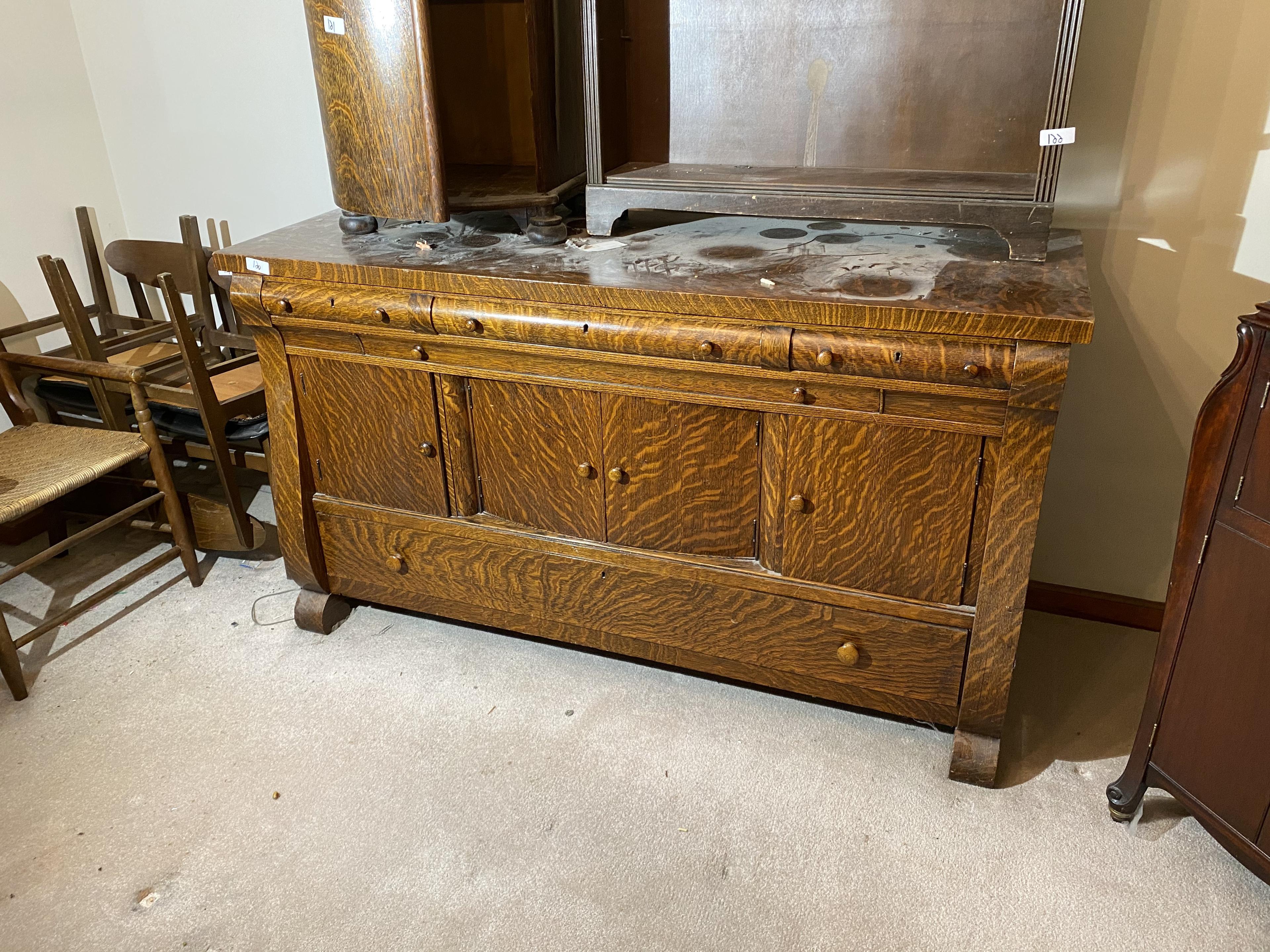 Large Antique Oak Buffet