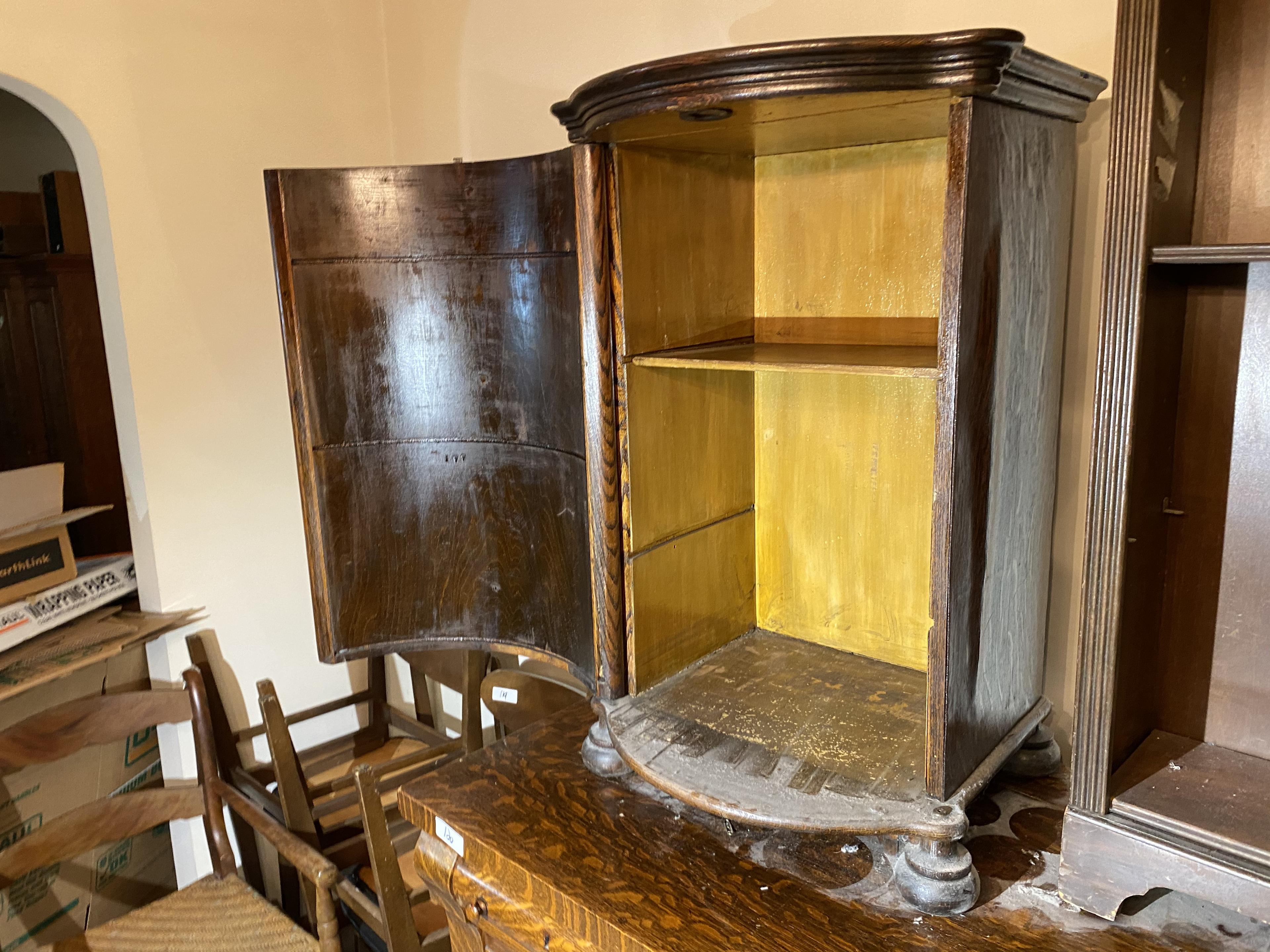 Antique Oak Record Cabinet