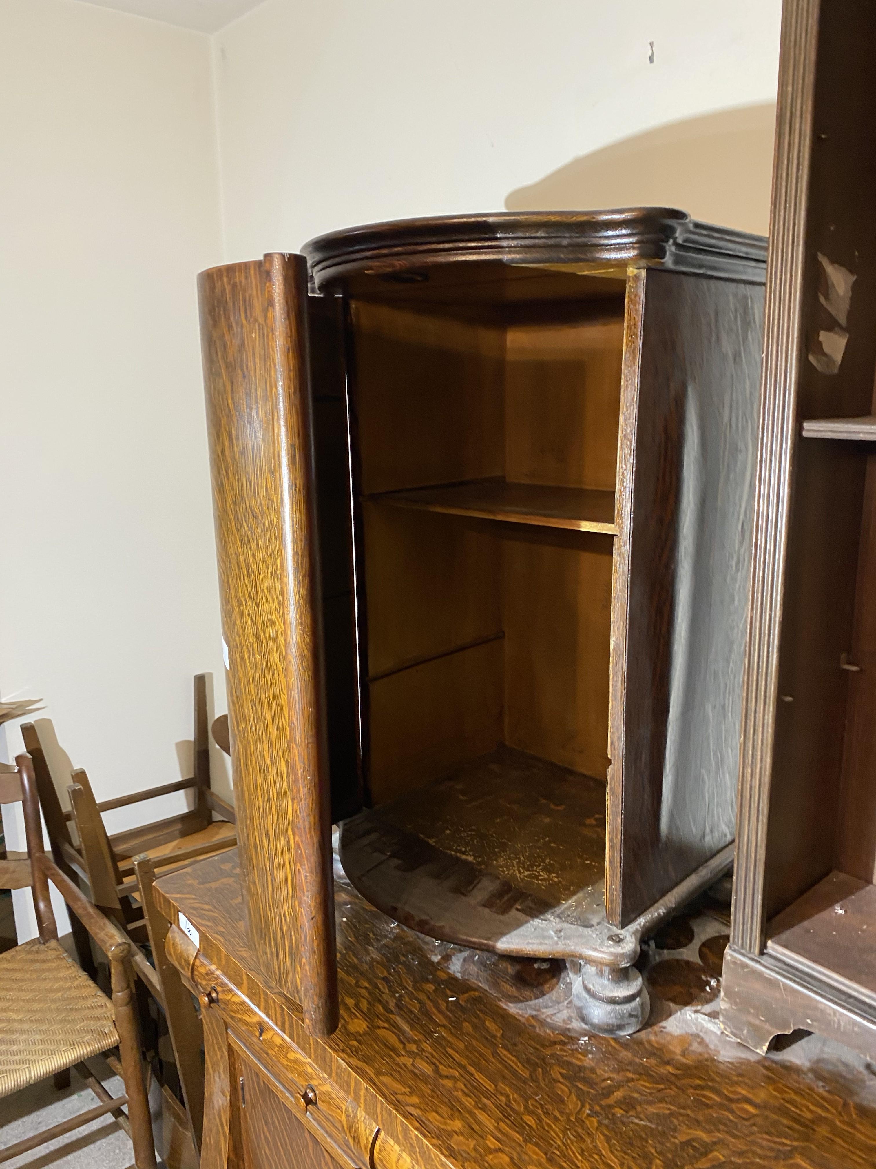 Antique Oak Record Cabinet