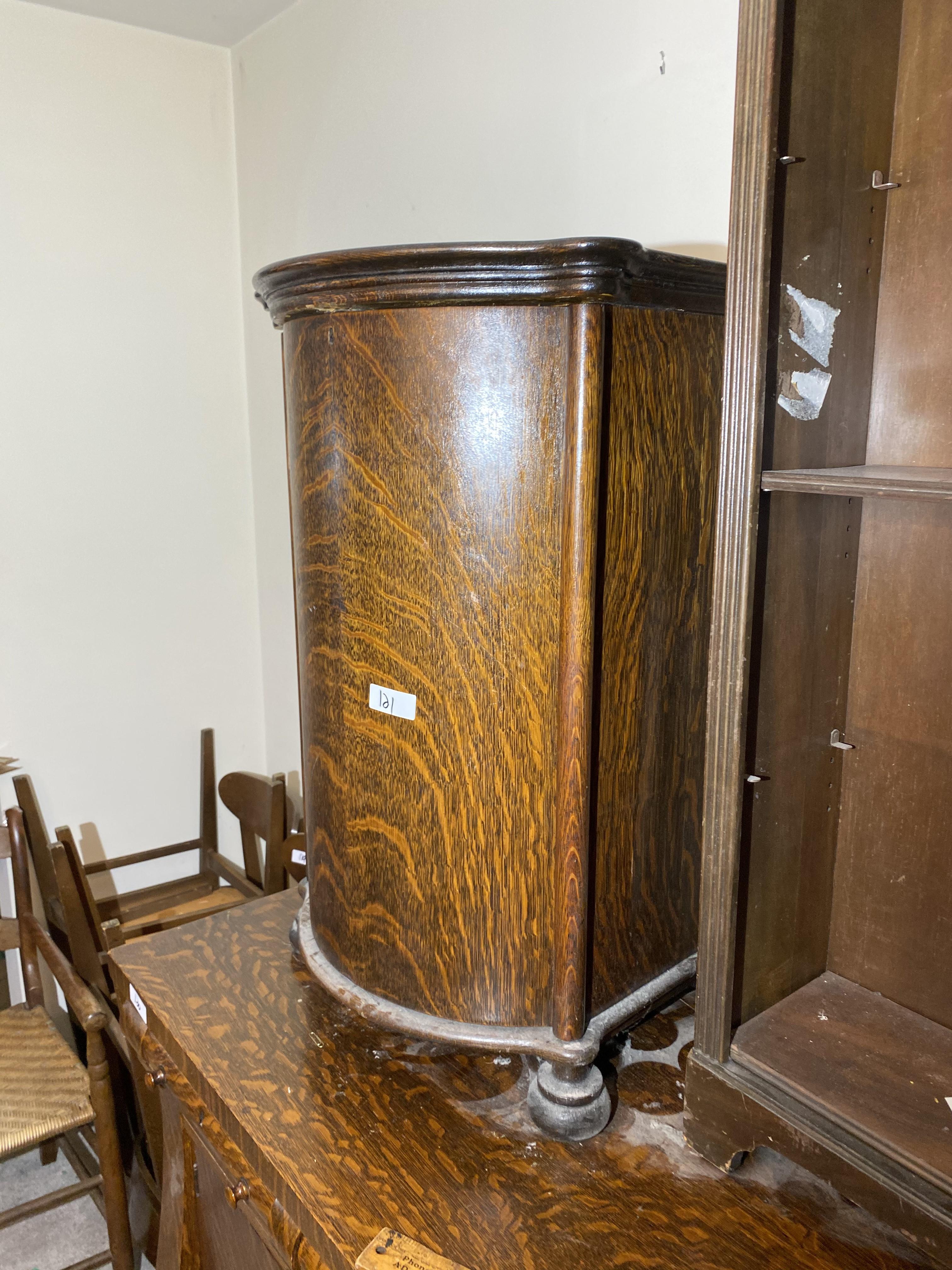 Antique Oak Record Cabinet