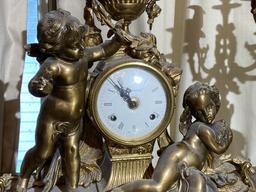 Antique Made in Italy Garniture Clock & Candlesticks set