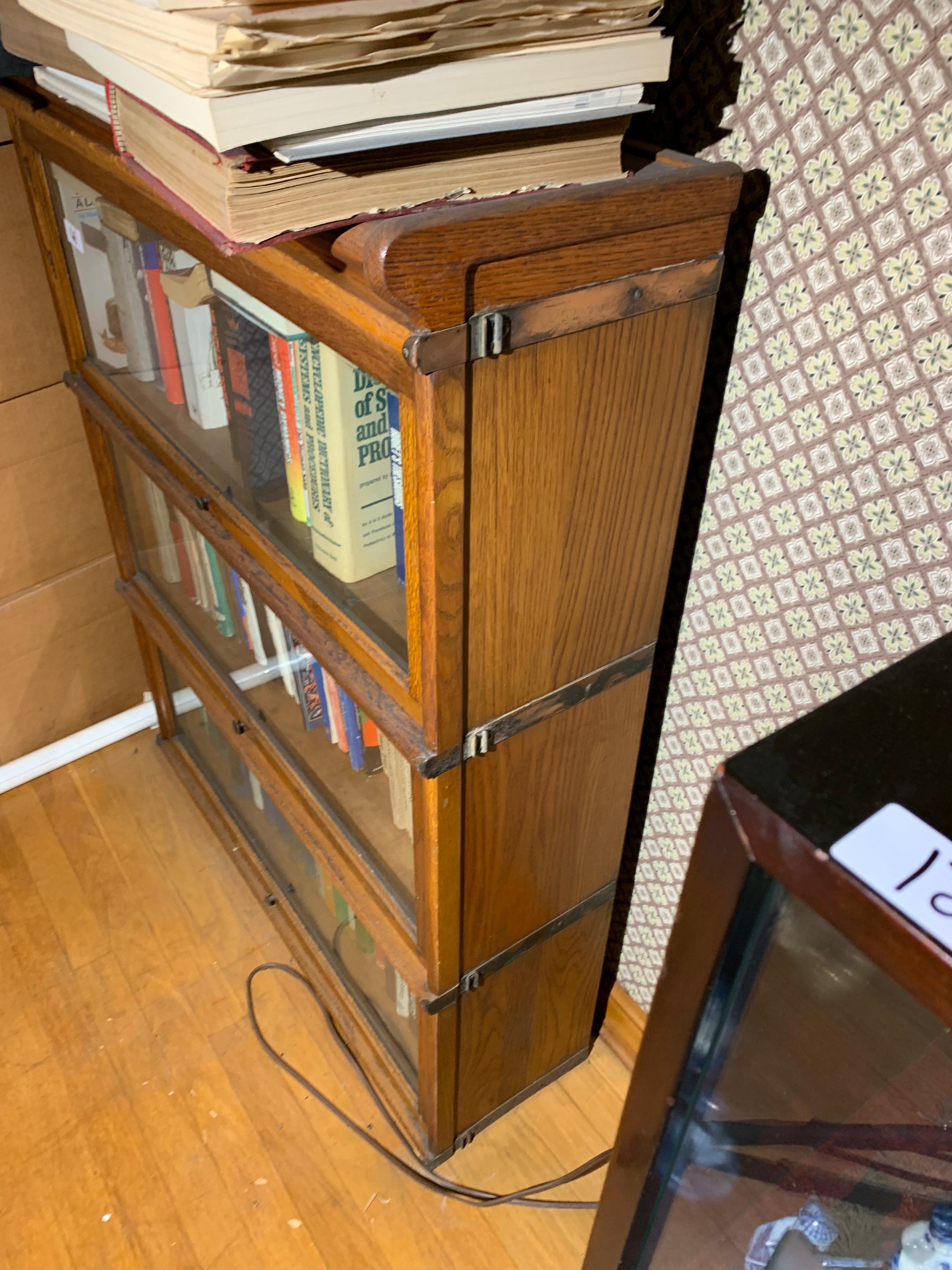 Antique barrister bookcase plus books inside