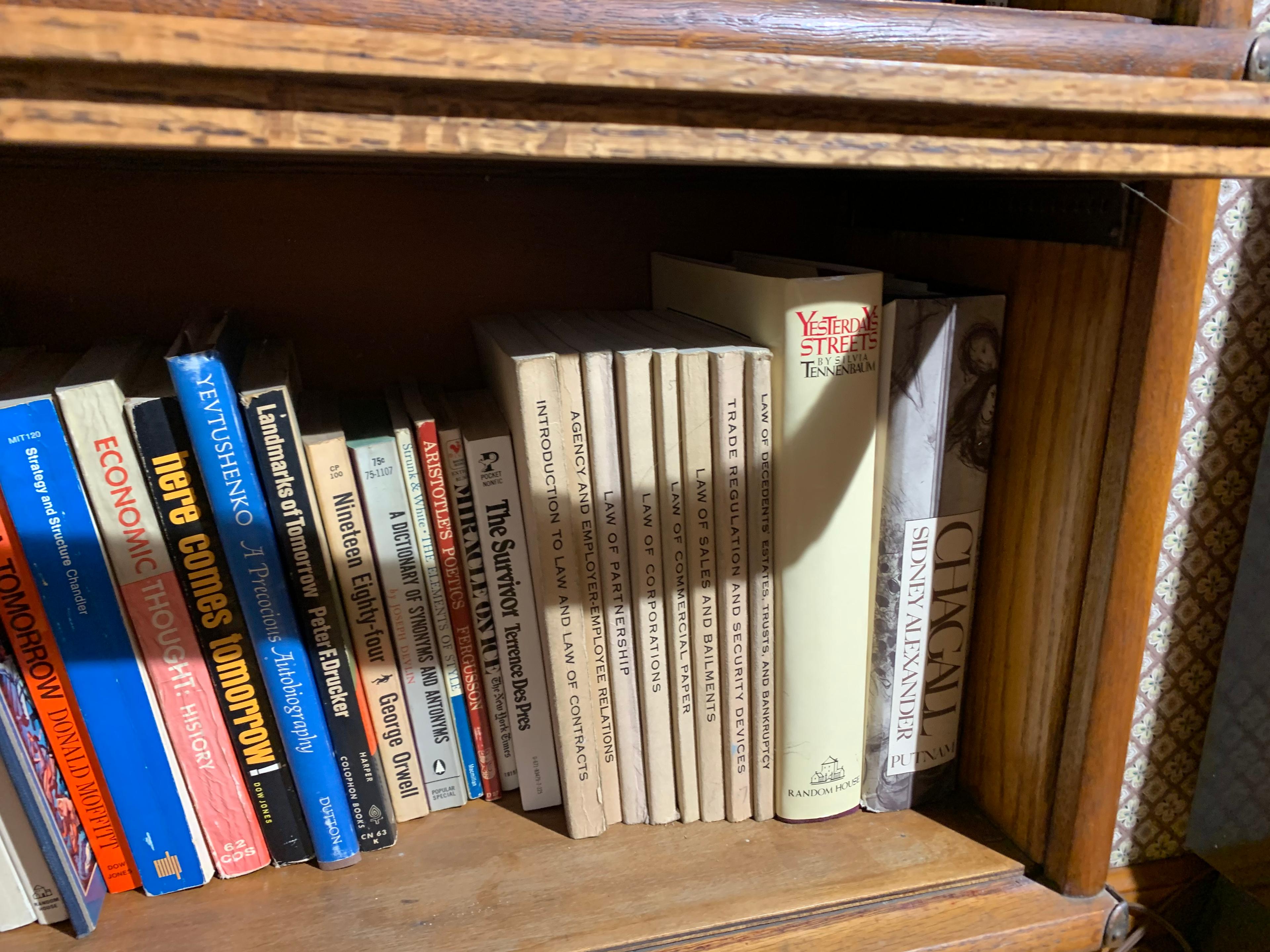 Antique barrister bookcase plus books inside