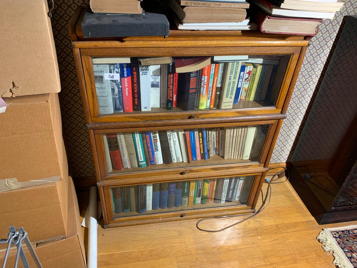 Antique barrister bookcase plus books inside