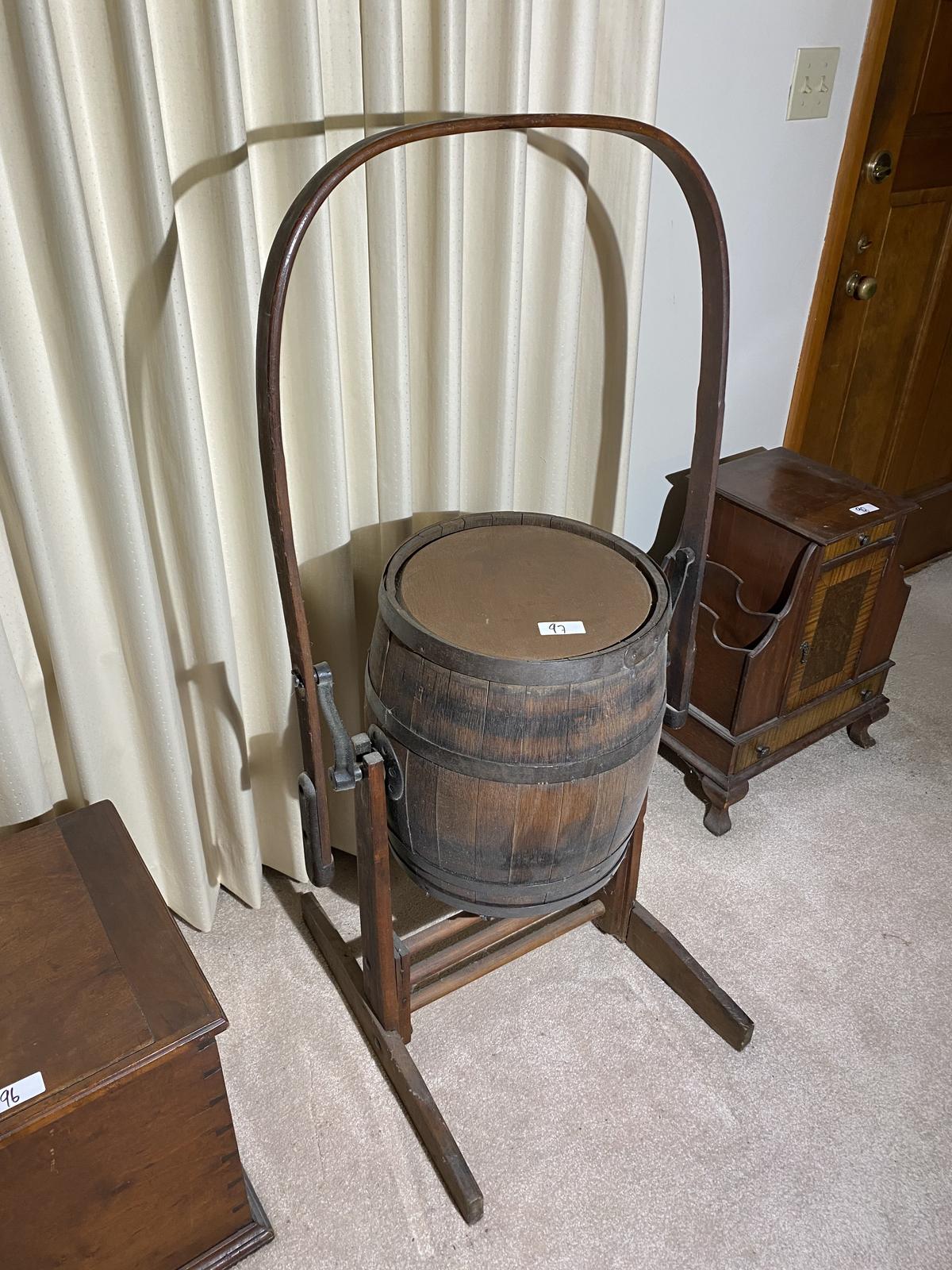 Antique Revolving Barrel Butter Churn