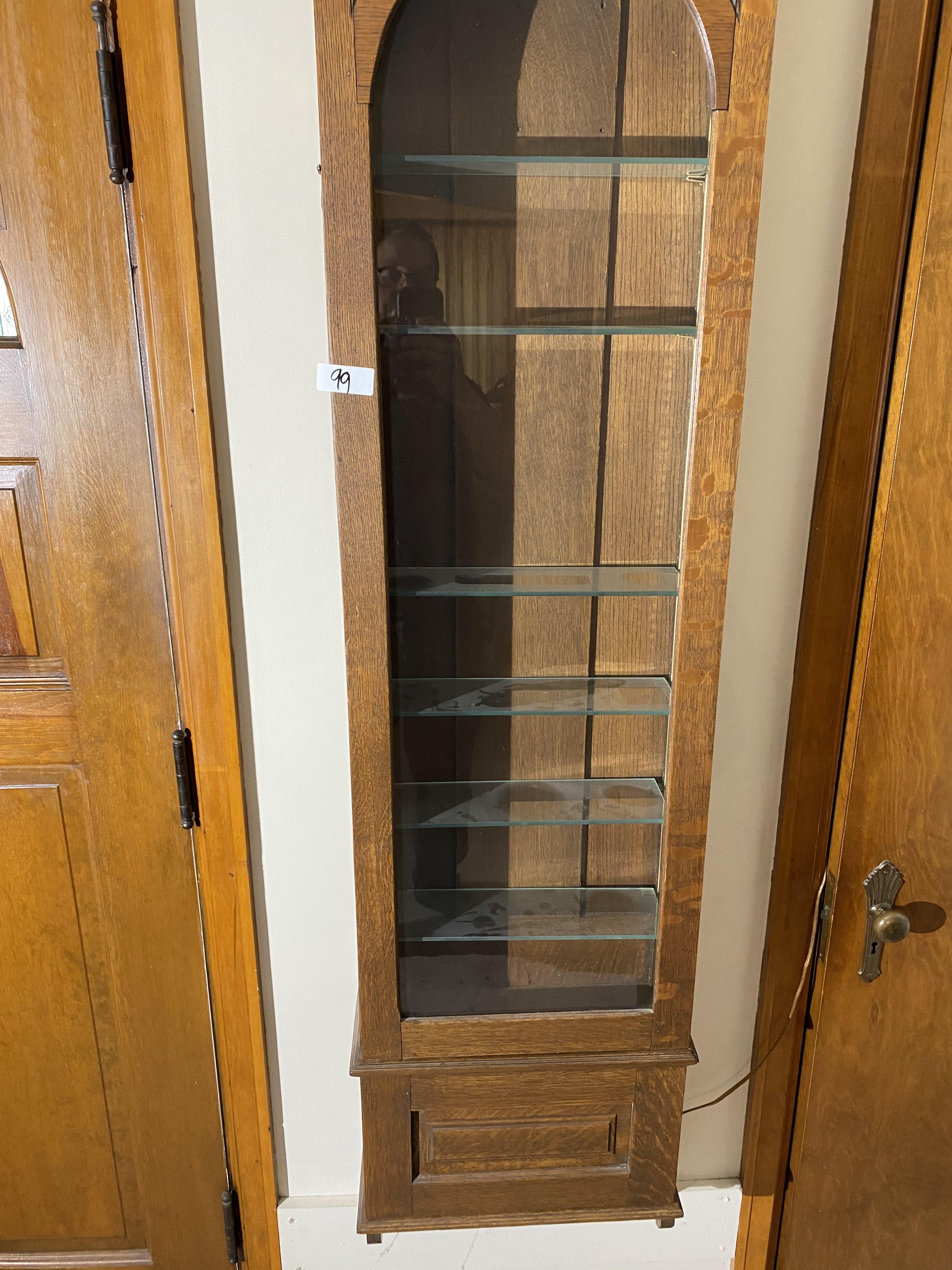 Antique Victorian Oak Wall Mounted Shelf Unit