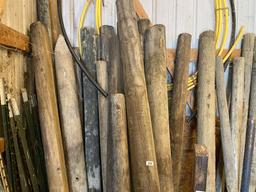 Group lot of heavy wooden posts