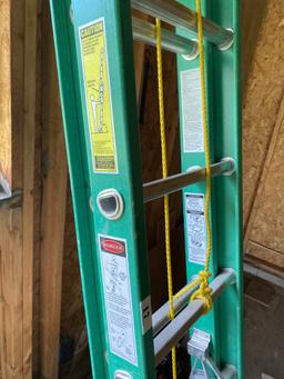 Nice Green Fiberglass Extension ladder by Werner