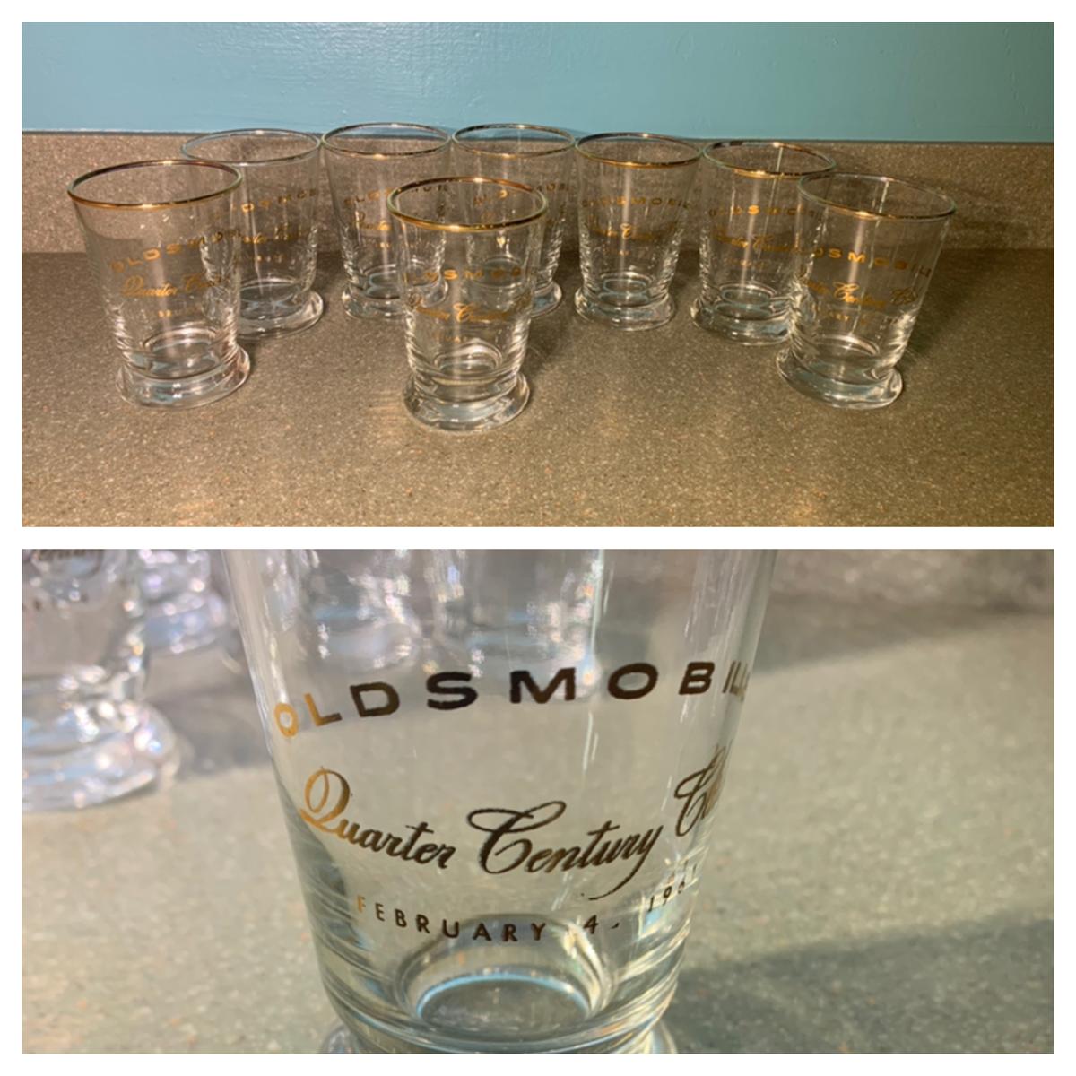 Vintage Oldsmobile Quarter Century Club 1961 Glasses