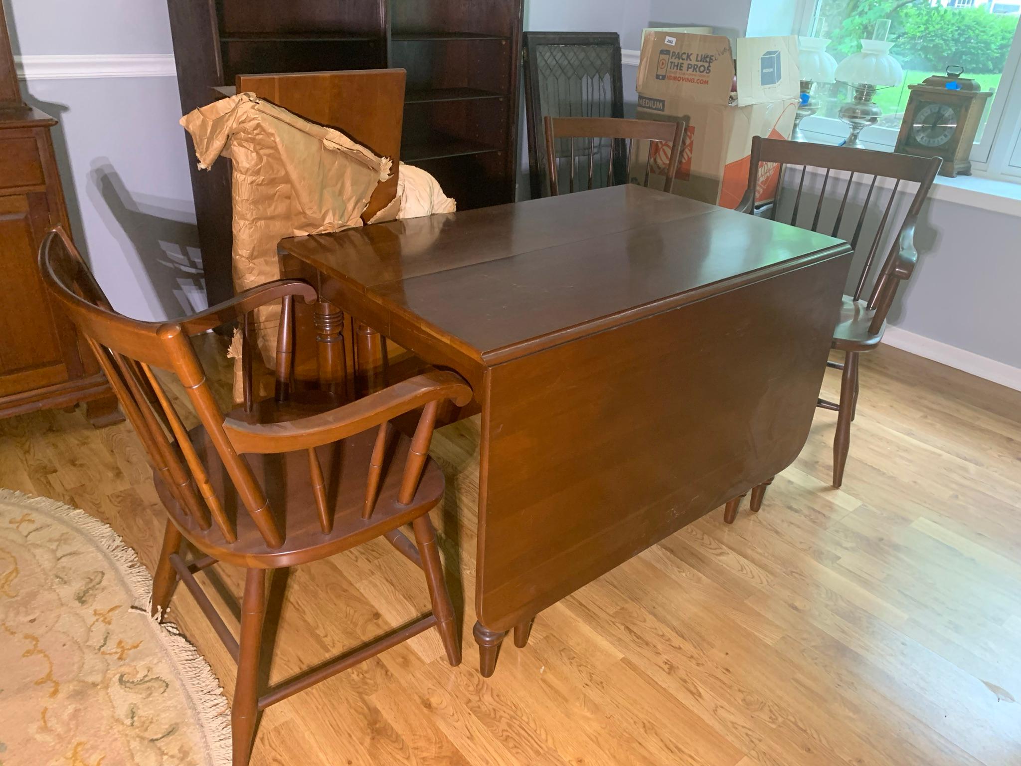 Gorgeous Willett Drop Leaf Table with Extra Leaf & 3 Chairs - Cherry Wood