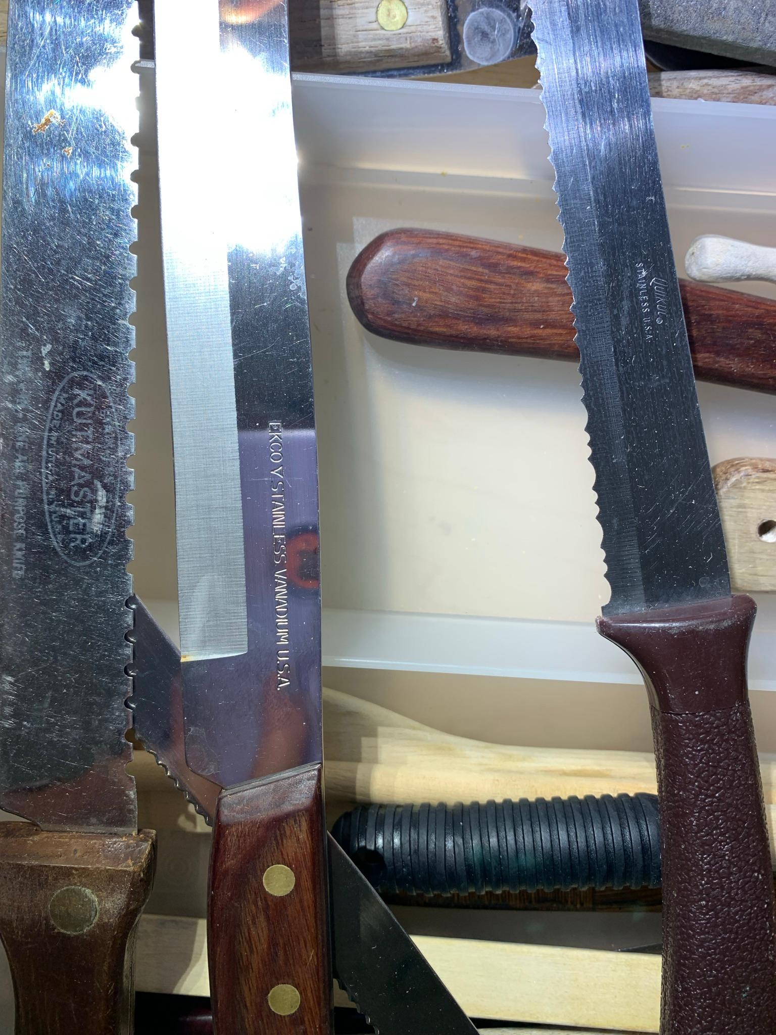 Great Group of Kitchen Knives.  See Photos for Names.