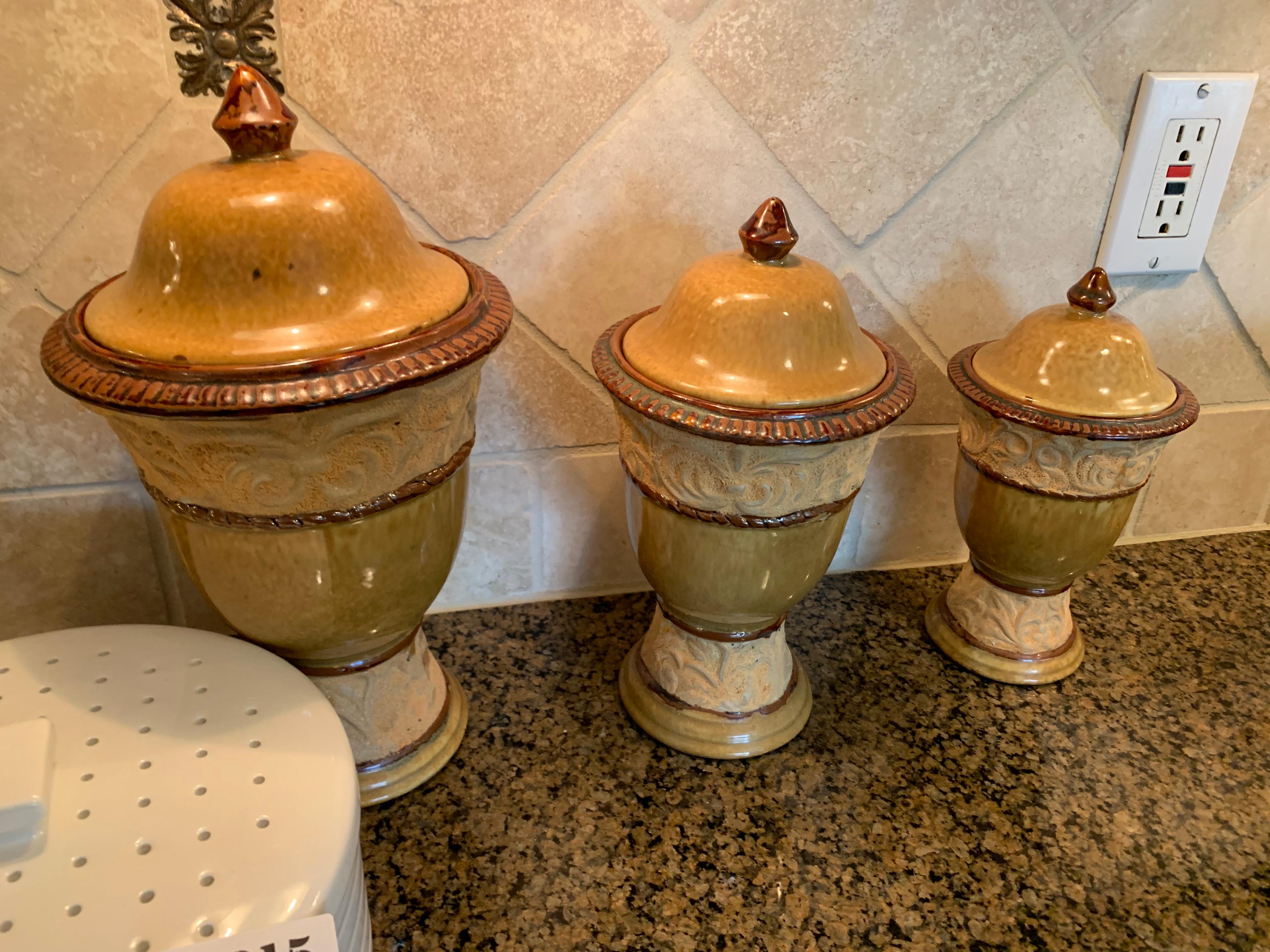 Cannisters, tortilla warmer, corn dishes