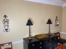 Lamps, wall sconces, tray lot