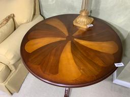 Vintage ROund Table with Pinwheel Pattern