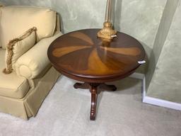 Vintage ROund Table with Pinwheel Pattern