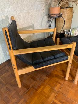 Nice Danish Mid Century Modern  Style Chair & Ottoman.  No Markings Found