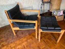 Nice Danish Mid Century Modern  Style Chair & Ottoman.  No Markings Found