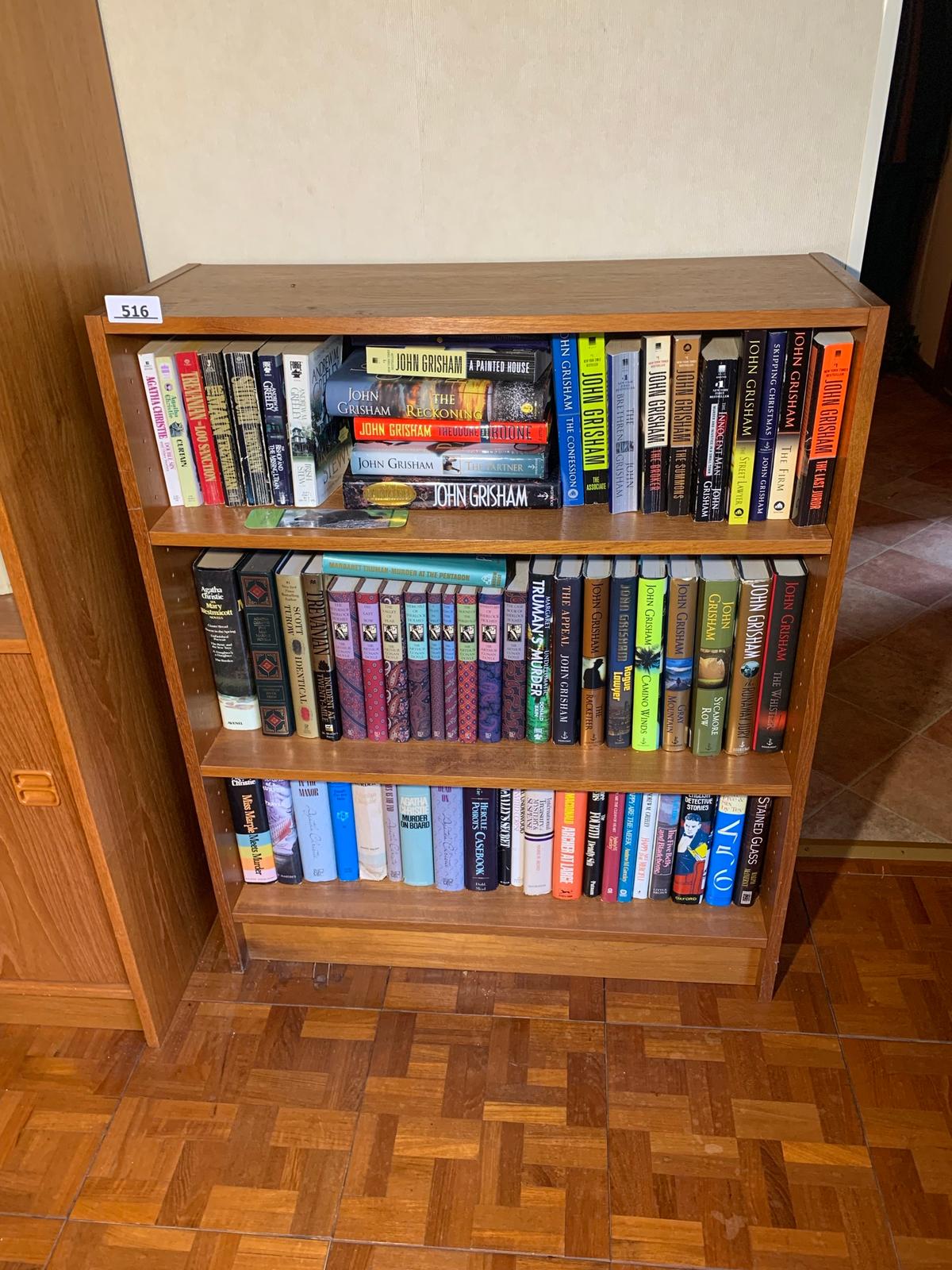3 Tiered Bookshelf with Contents - Assortment of Agatha Christie Books & Many Other Mystery Books