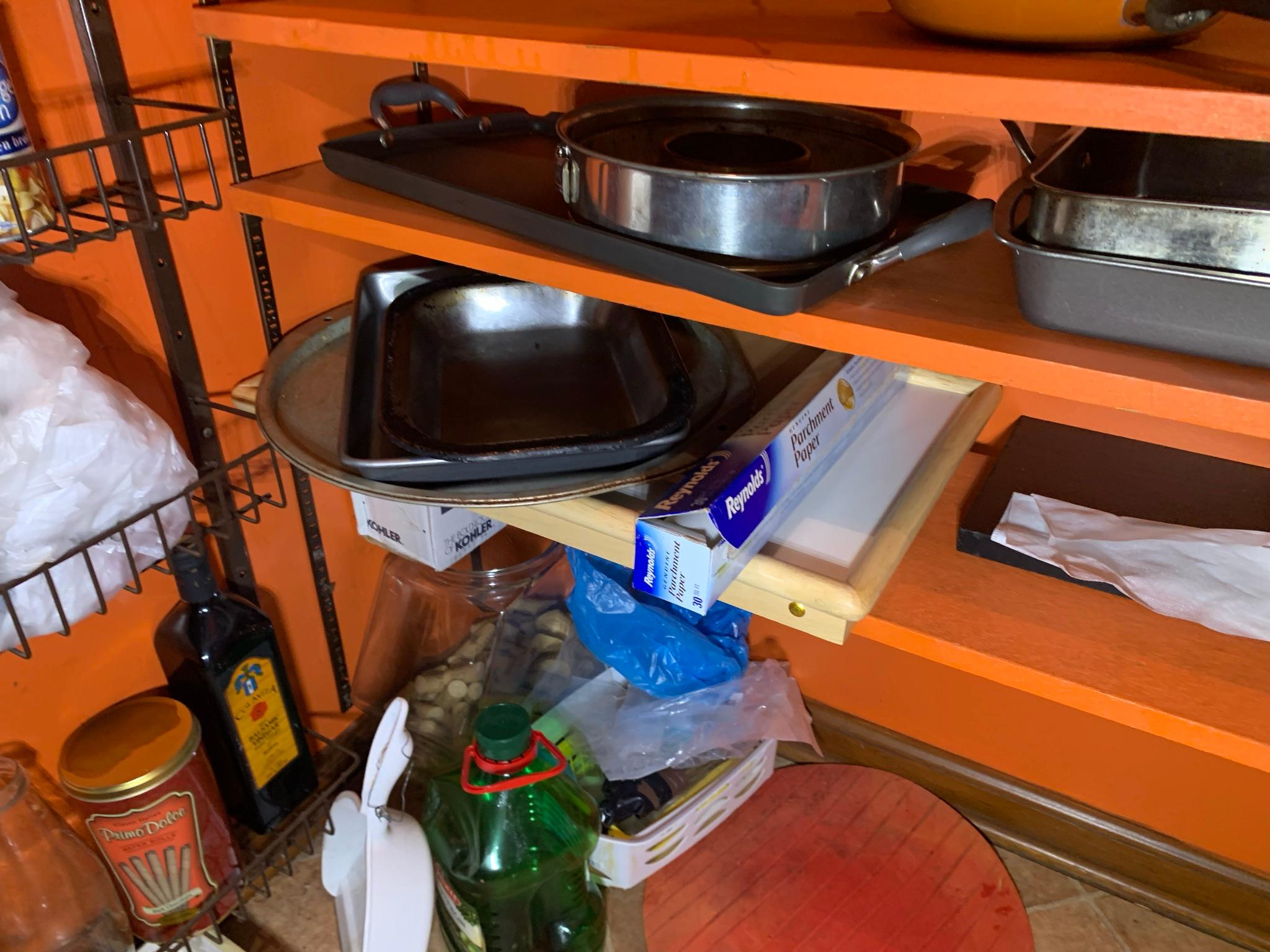 Pantry Cleanout - Pots, Pans, Casserole Dishes, Measuring Cups, Brooms & More. See Photos.