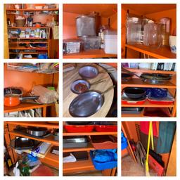 Pantry Cleanout - Pots, Pans, Casserole Dishes, Measuring Cups, Brooms & More. See Photos.