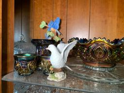 Contents of china cabinet - Great Cut Glass, Fostoria, Blenko, Pottery, & More