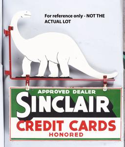 Old Metal Sinclair dinosaur cutout sign