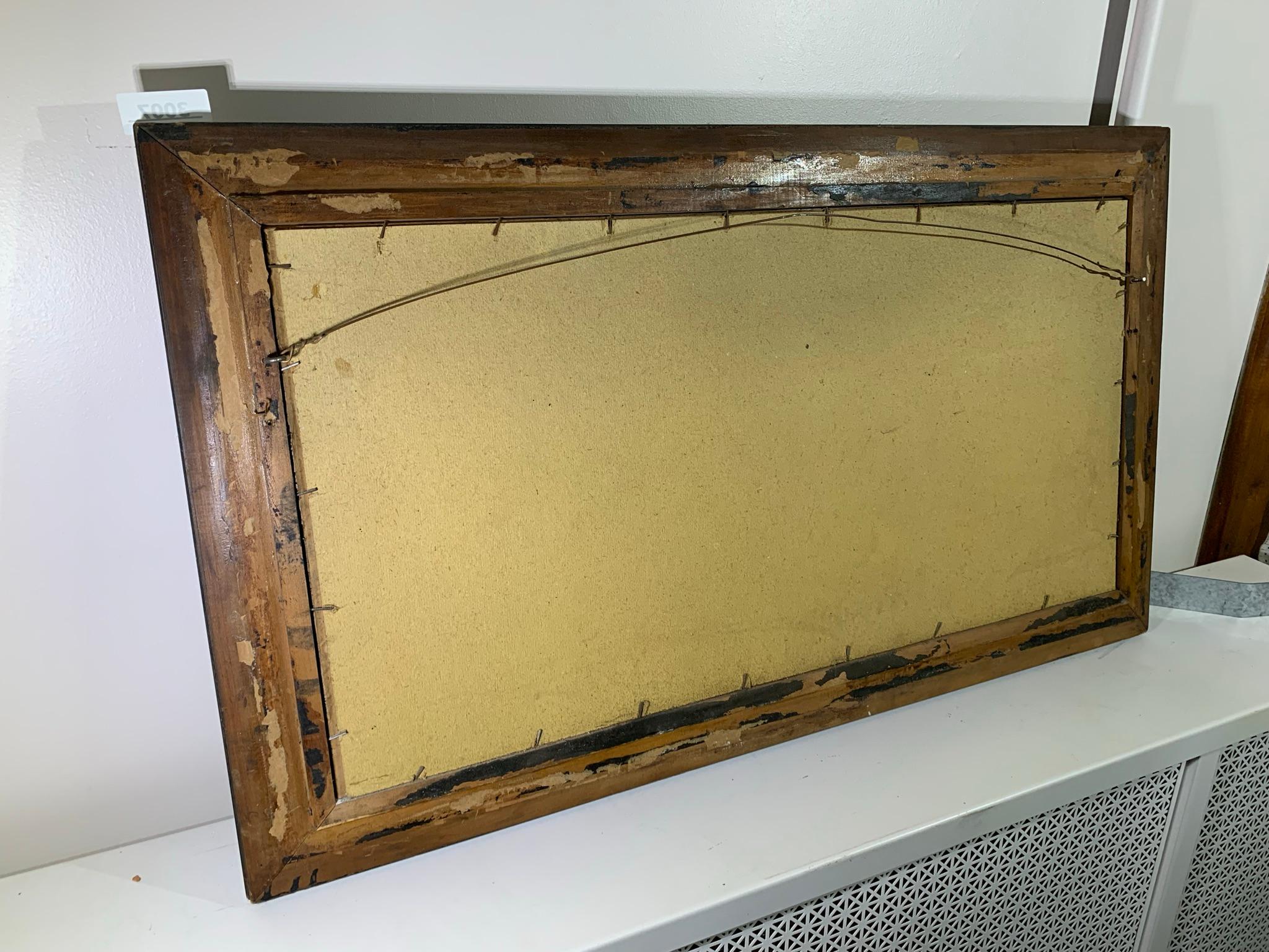 Antique Reverse Painted Scene in Frame