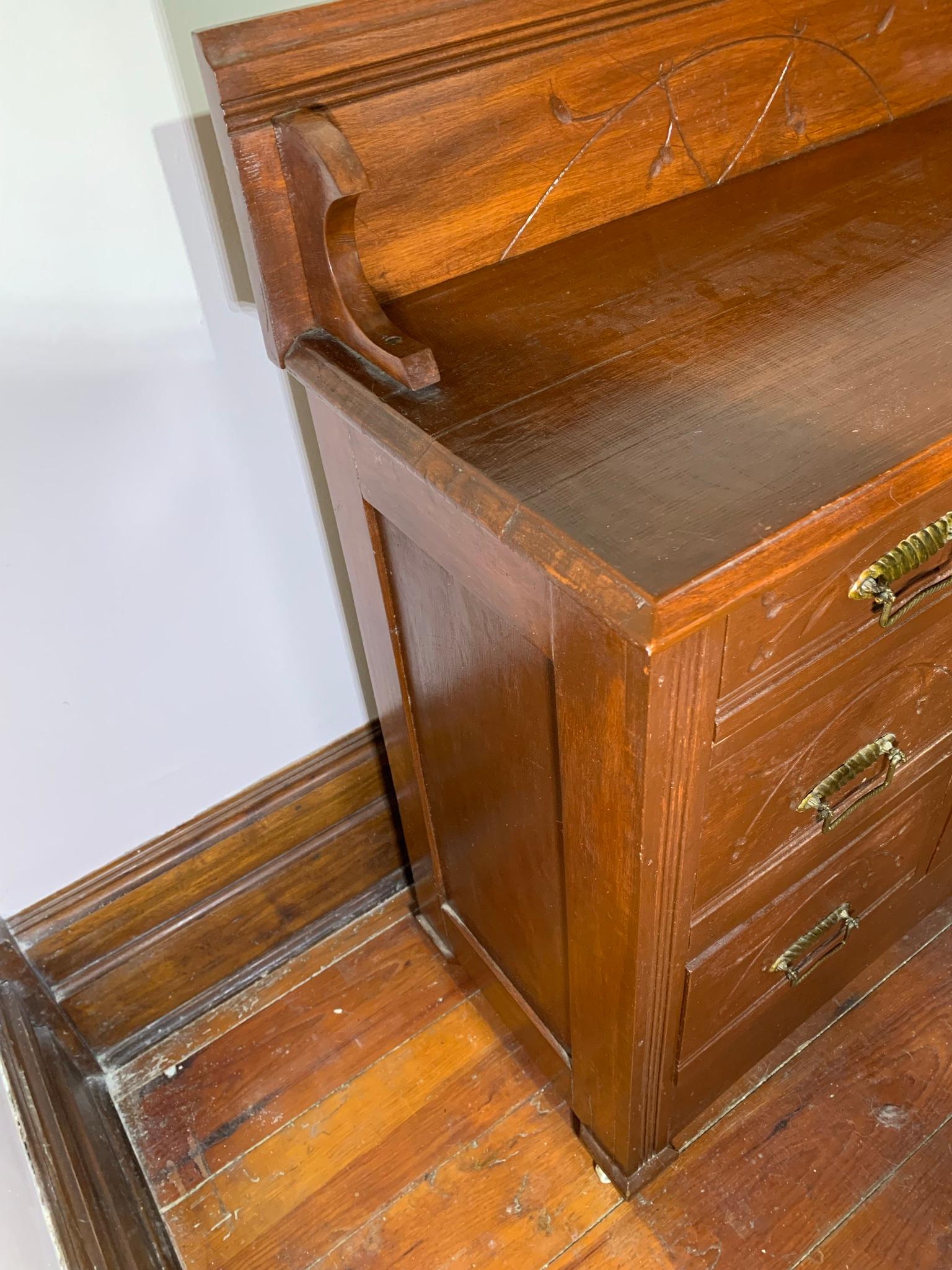 Antique Eastlake Washstand Cabinet w/Nice Pulls