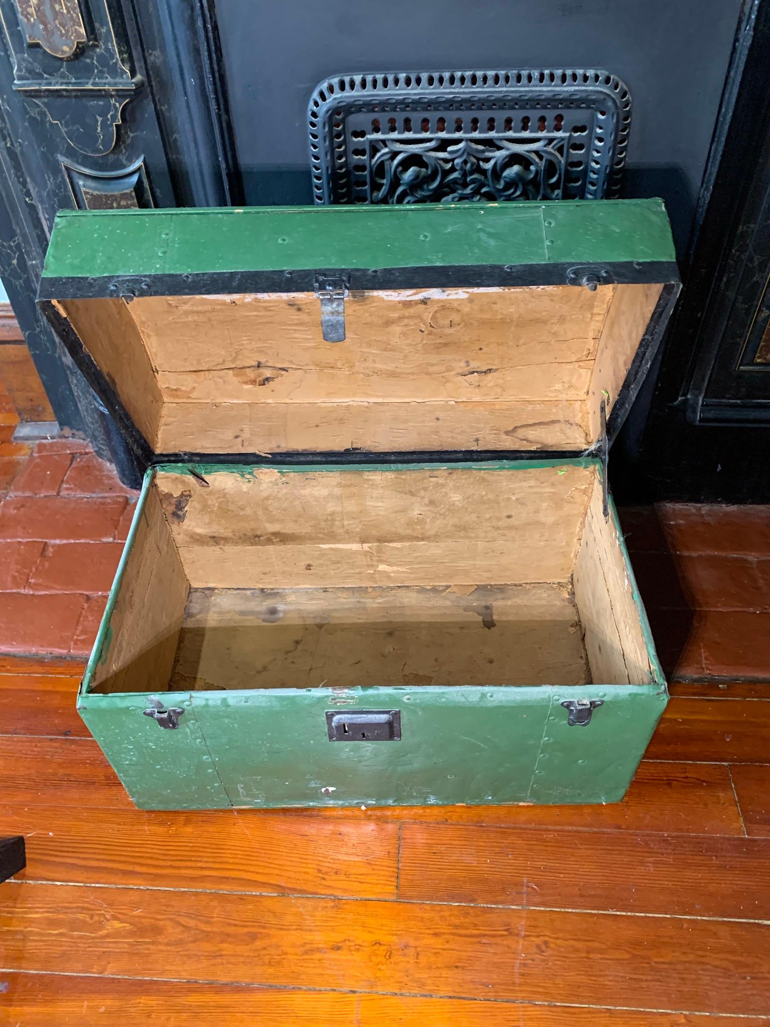 Antique Trunk with Green Paint