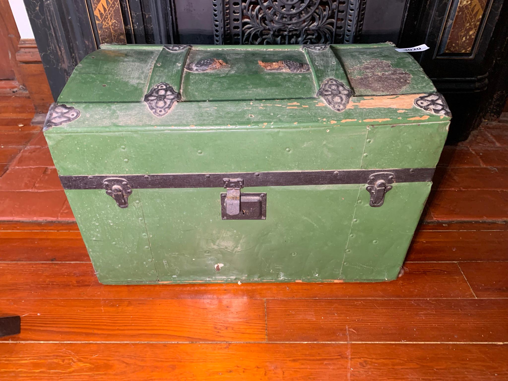 Antique Trunk with Green Paint