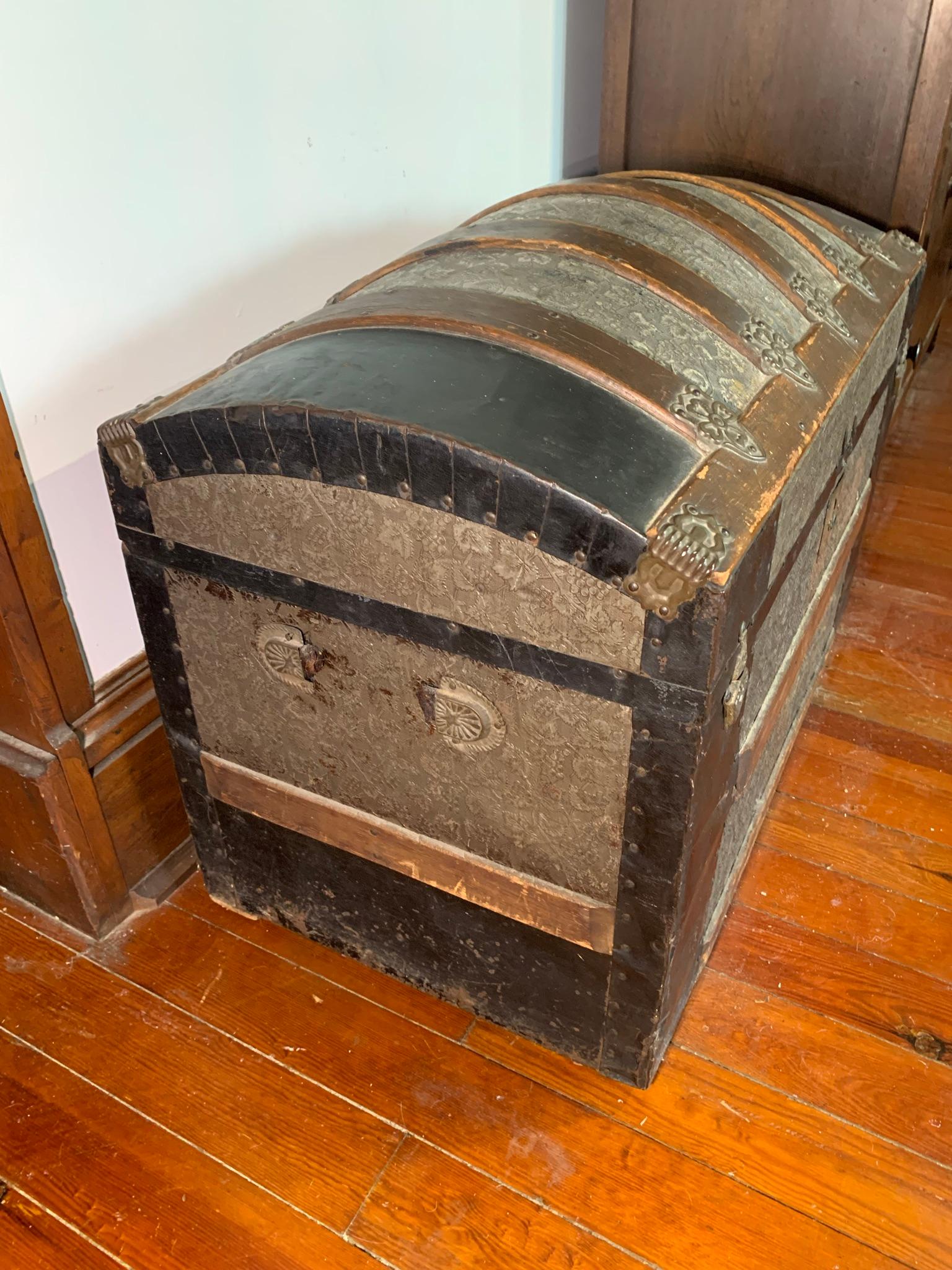Stamped Tin Trunk