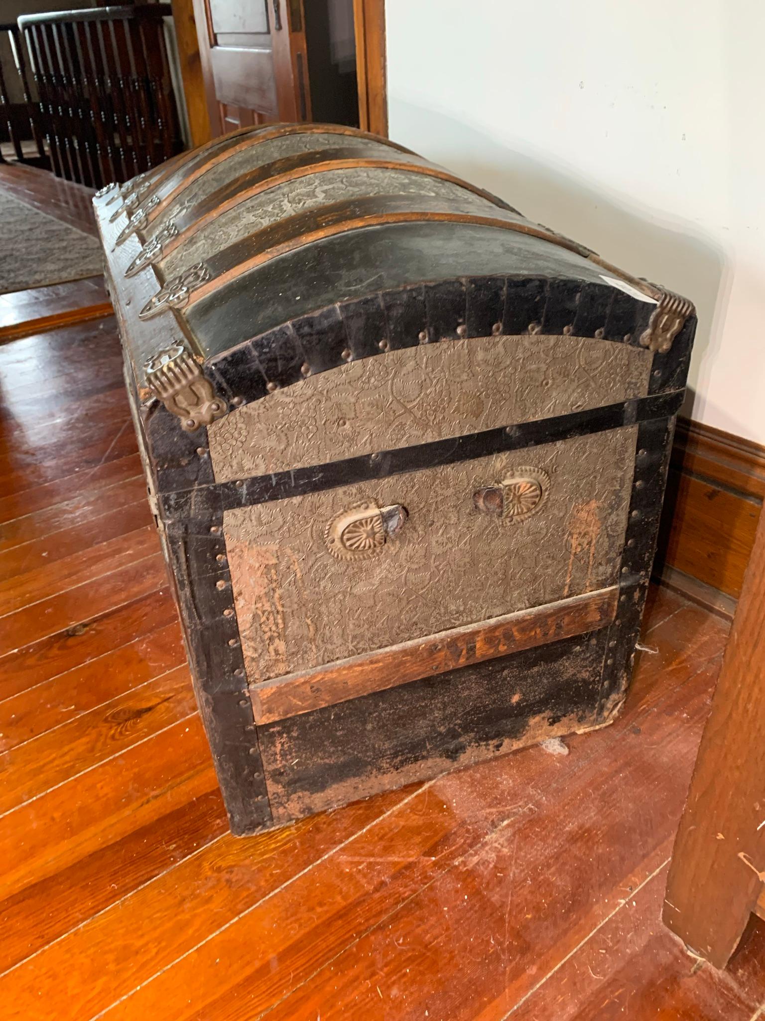 Stamped Tin Trunk