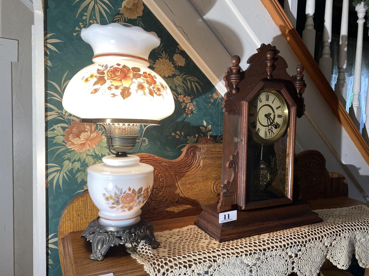 Vintage Lamp Plus Antique Clock