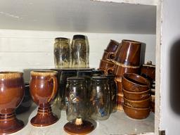 Very Large Lot of Vintage Hall Brown Drip Dinnerware