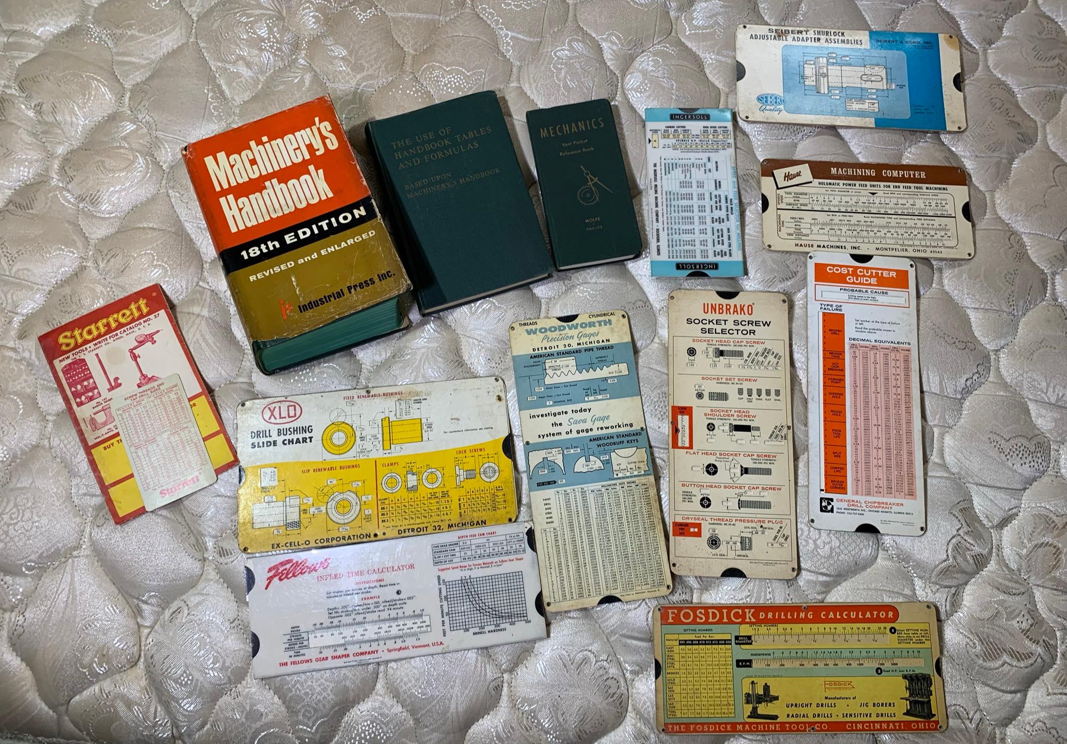 Machinist Hand Book & Group of Early Slide Calculators