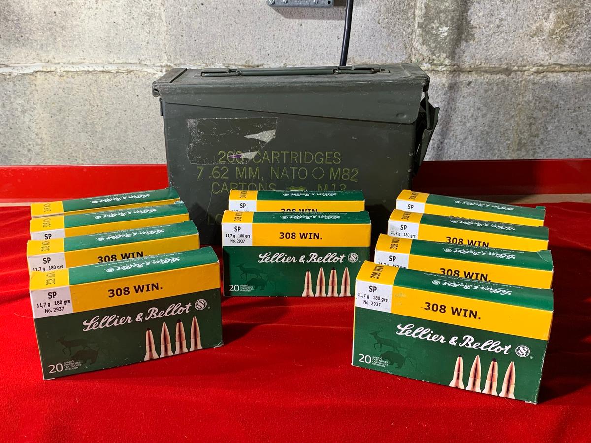 10 Boxes of Lellier & Bellot 308 180 Grain Ammunition with Ammo Case