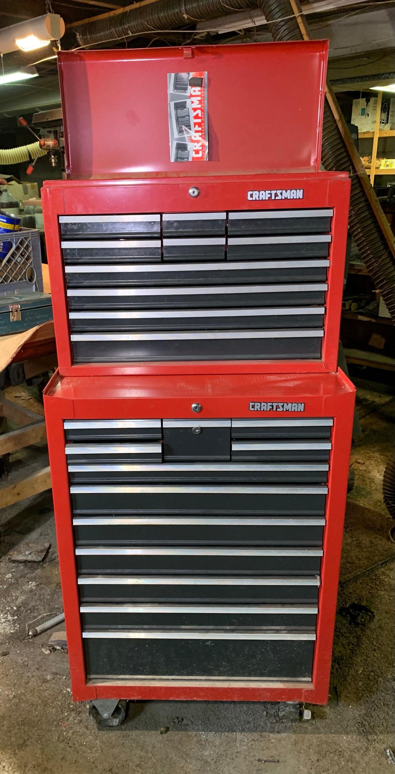 Craftsman 2 Tiered Tool Box.  No Key