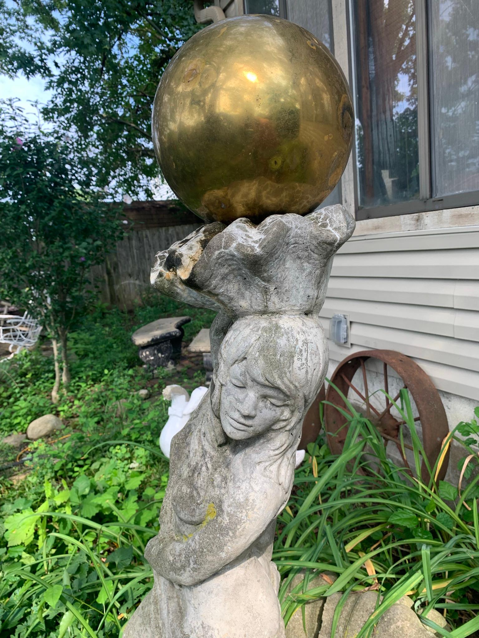 Concrete Fountain with Reflection Ball