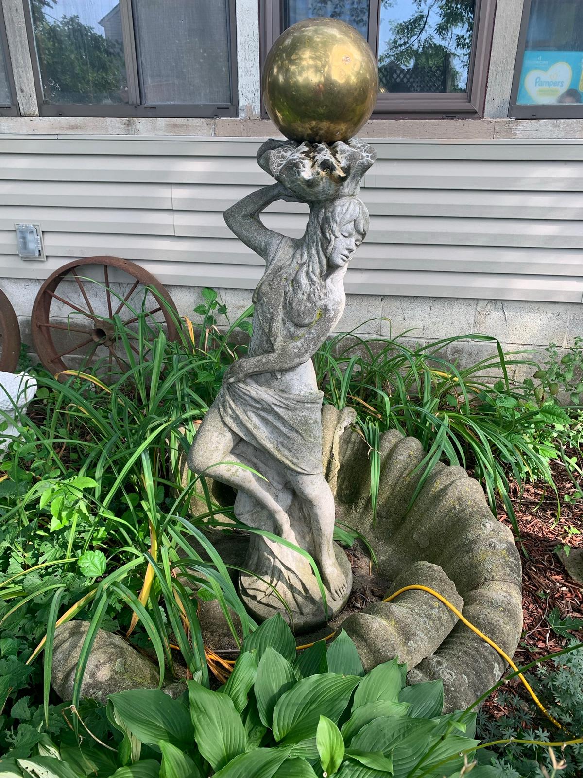 Concrete Fountain with Reflection Ball