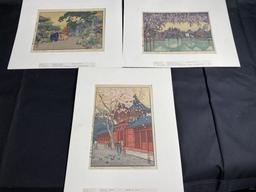 Group of 3 Antique Japanese Woodblock Prints by Toshi Yoshida