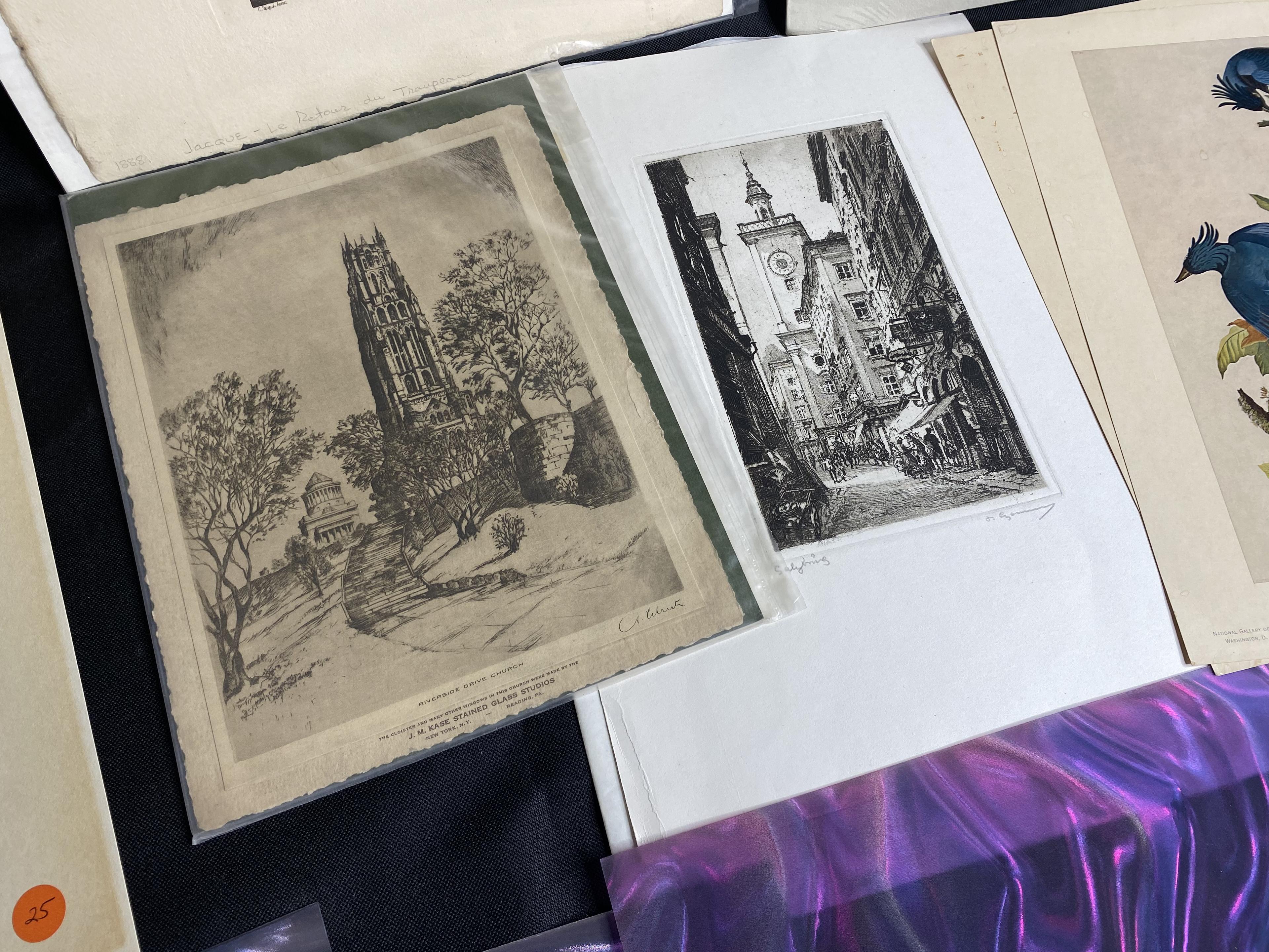 Group lot of Antique Engravings including American