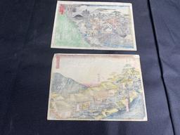 2 Early Antique Japanese Woodblock Prints