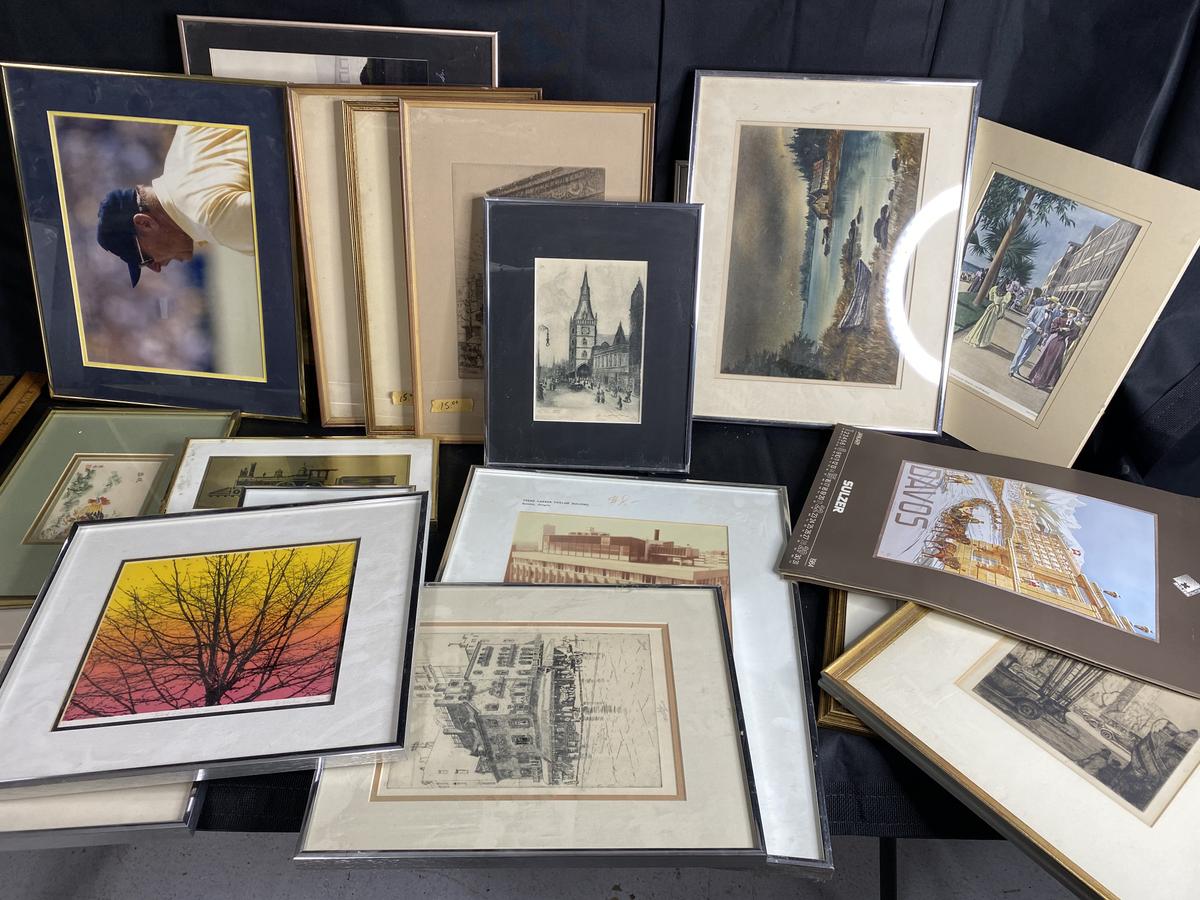 Large lot of framed art