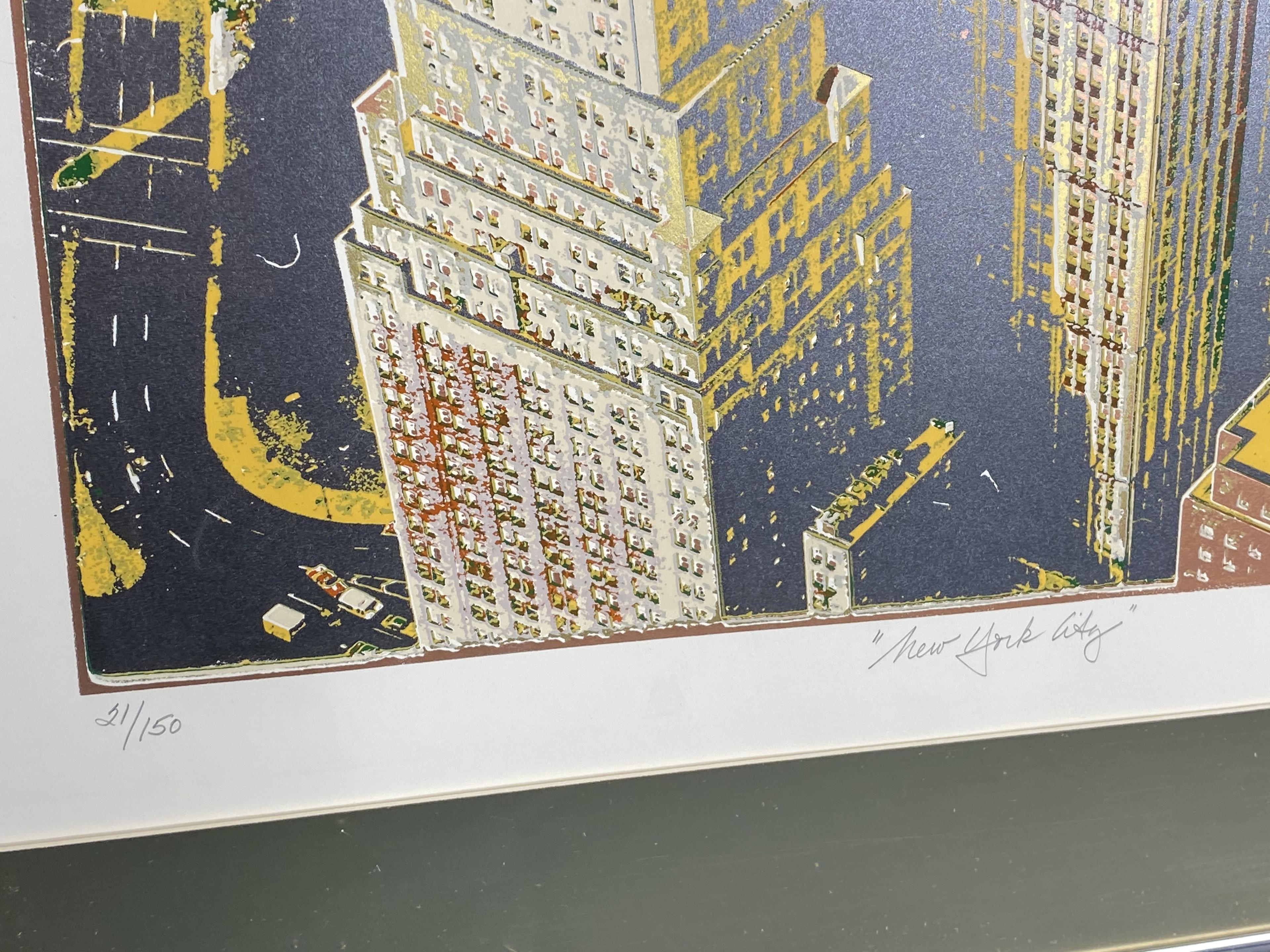 2 New York City Silkscreen prints by Jacqueline Tuteur.