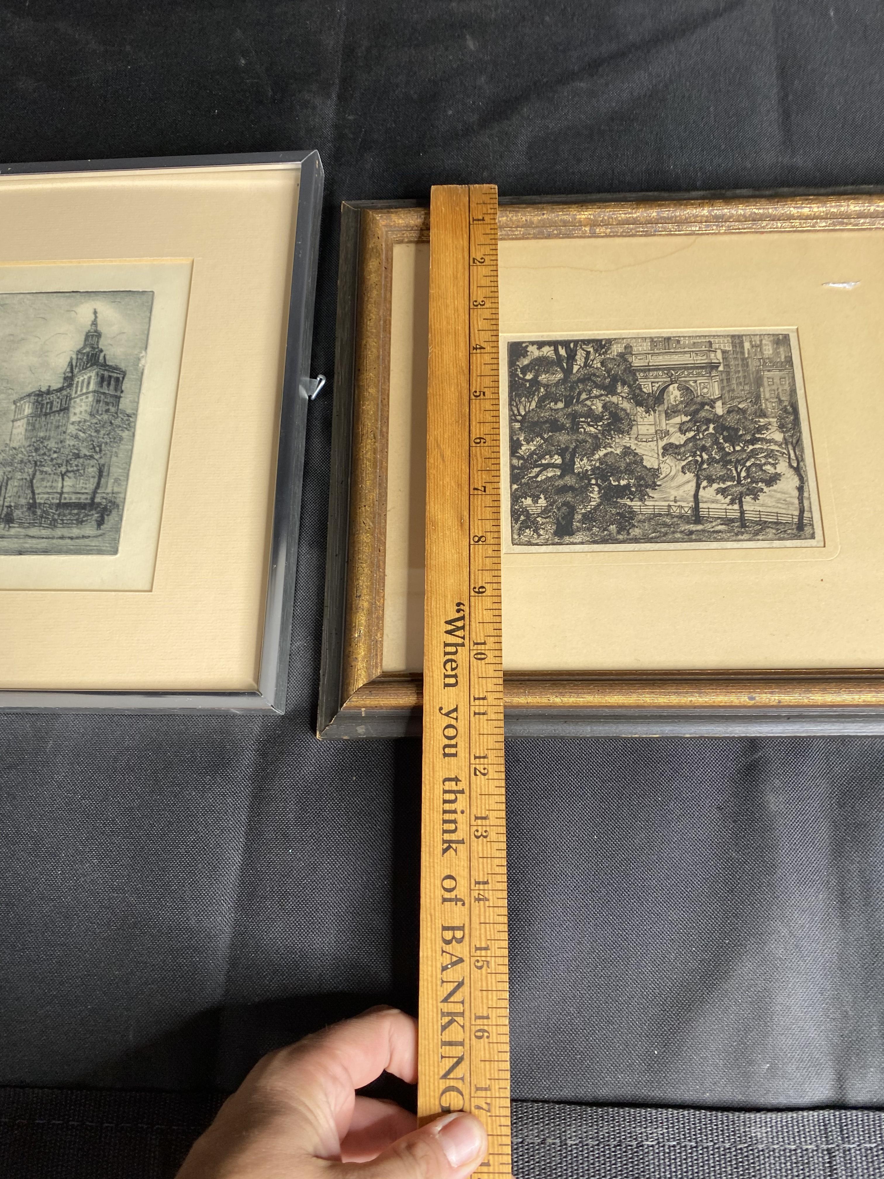 2 Antique Etchings by Luigi Lucioni and Leon Dolice