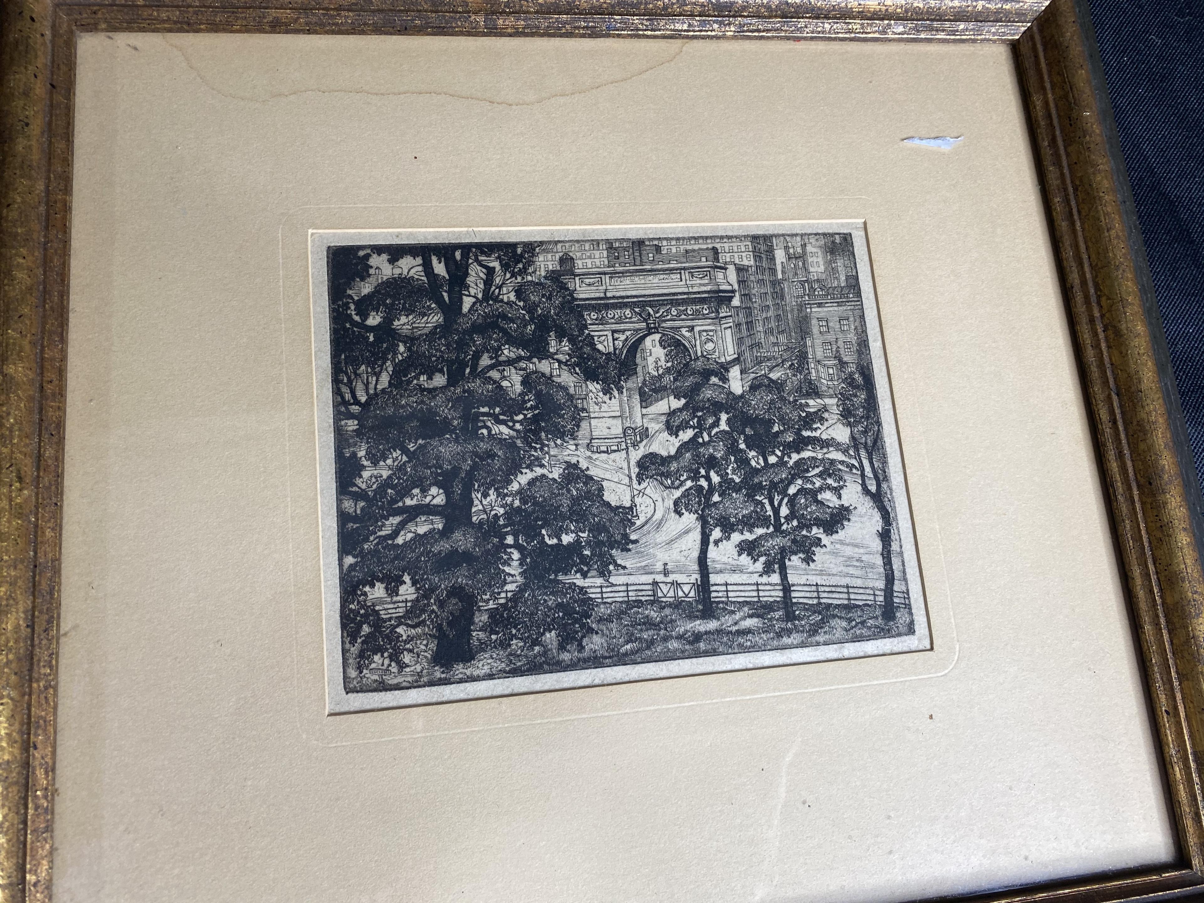 2 Antique Etchings by Luigi Lucioni and Leon Dolice