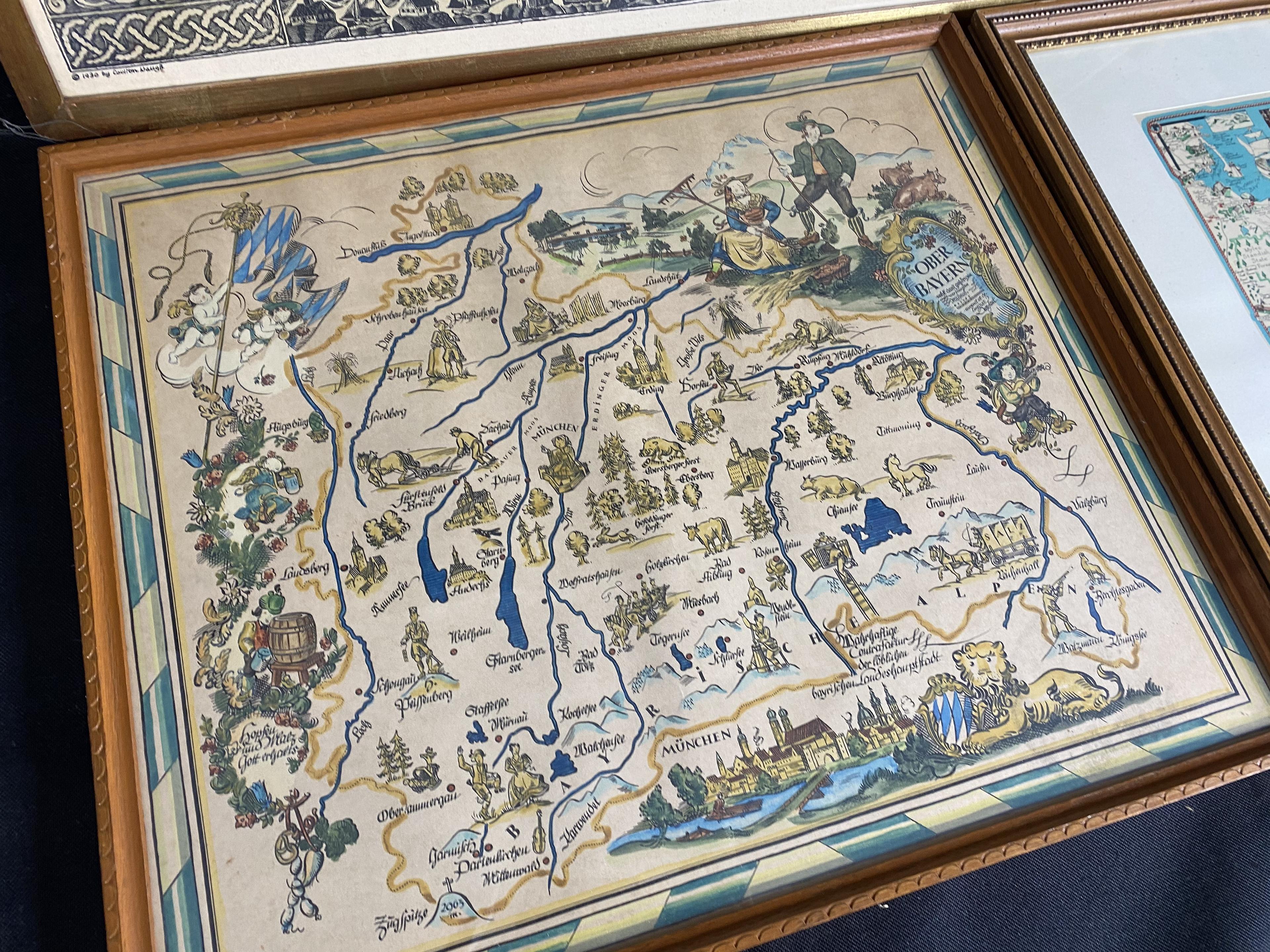 Group of 3 Early Illustrated Maps